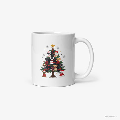 French Bulldog Puppies on Every Christmas Tree Branch White Mug