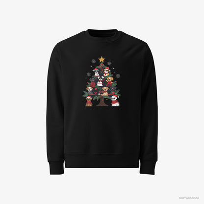 French Bulldog Puppies on Every Christmas Tree Branch Black Sweatshirt