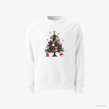 French Bulldog Puppies on Every Christmas Tree Branch White Sweatshirt