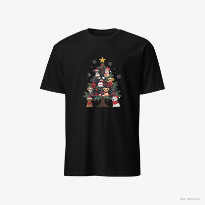 French Bulldog Puppies on Every Christmas Tree Branch Black T-Shirt