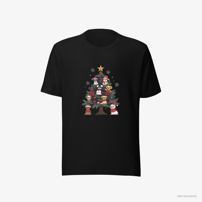 French Bulldog Puppies on Every Christmas Tree Branch Black T-Shirt