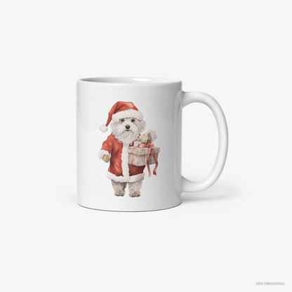 Poodle in a Santa Costume White Mug