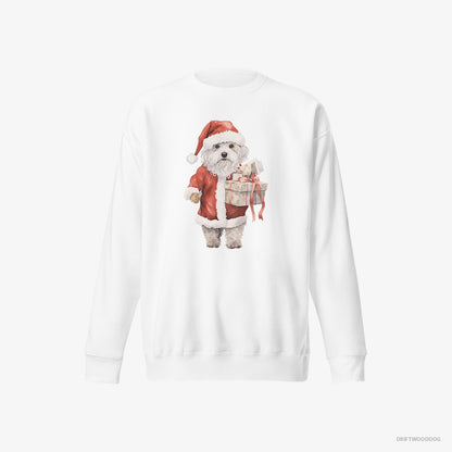 Poodle in a Santa Costume White Sweatshirt