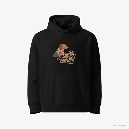 Dachshund Baking Christmas Cookies Black Hoodie