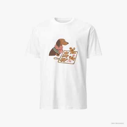 Dachshund Baking Christmas Cookies White T-Shirt