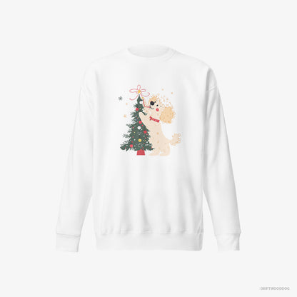 Poodle Styling the Christmas Tree White Sweatshirt