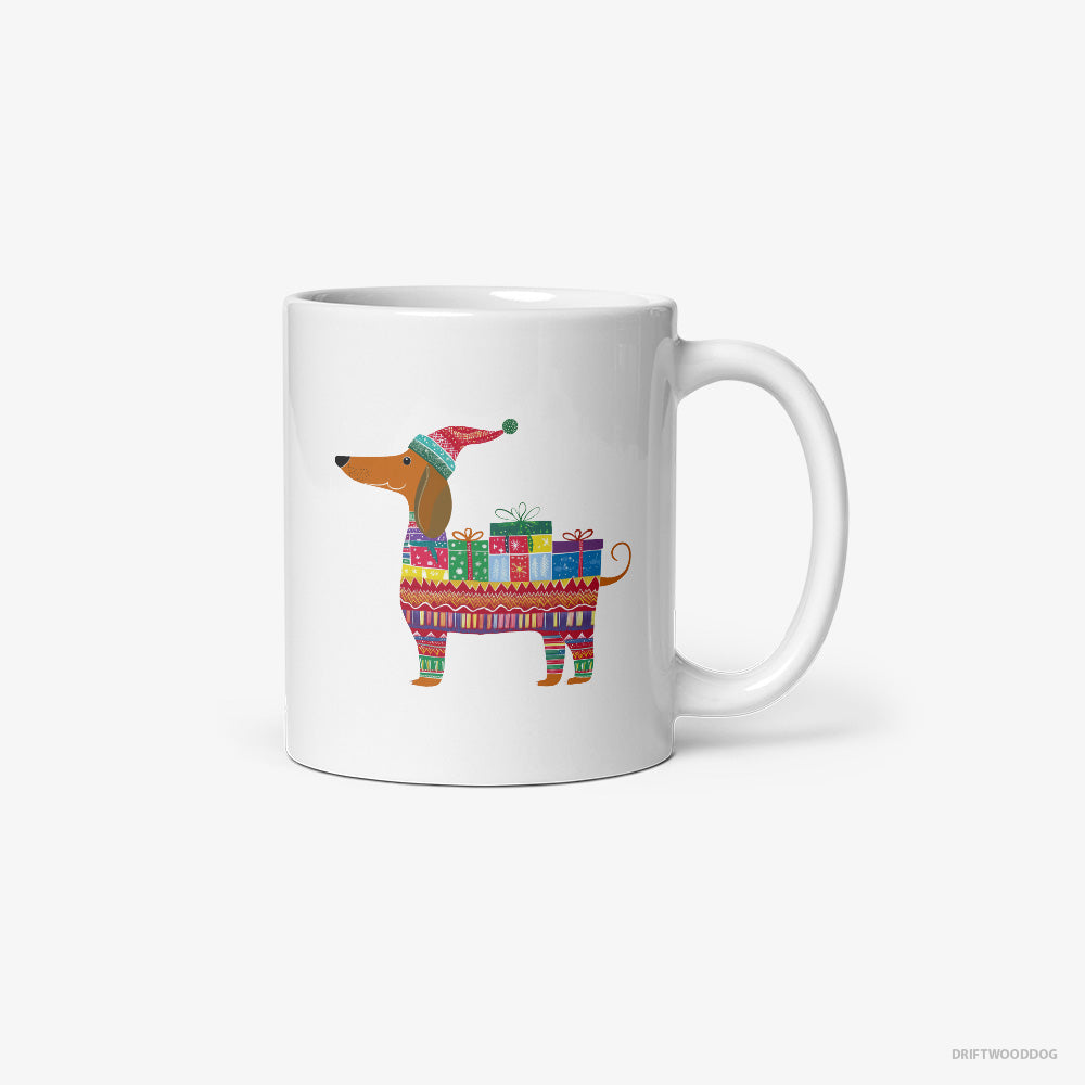 Dachshund in a Festive Gift Wrap Theme Classic Mug