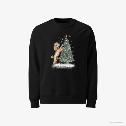 Poodle Decorating the Christmas Tree Black Sweatshirt