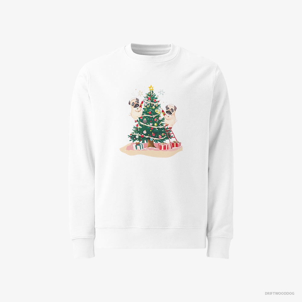 Pug Puppies Decorating the Christmas Tree Classic Sweatshirt