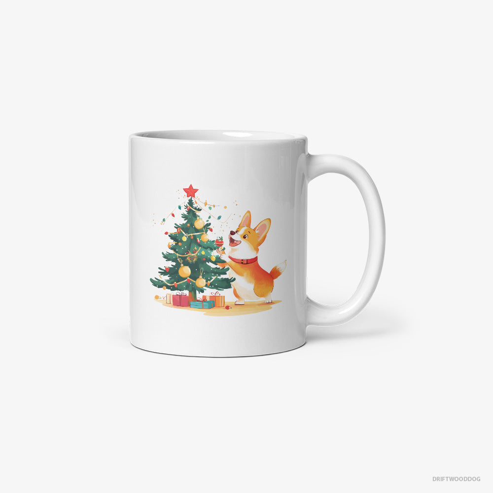 Corgi Decorating the Christmas Tree Classic Mug