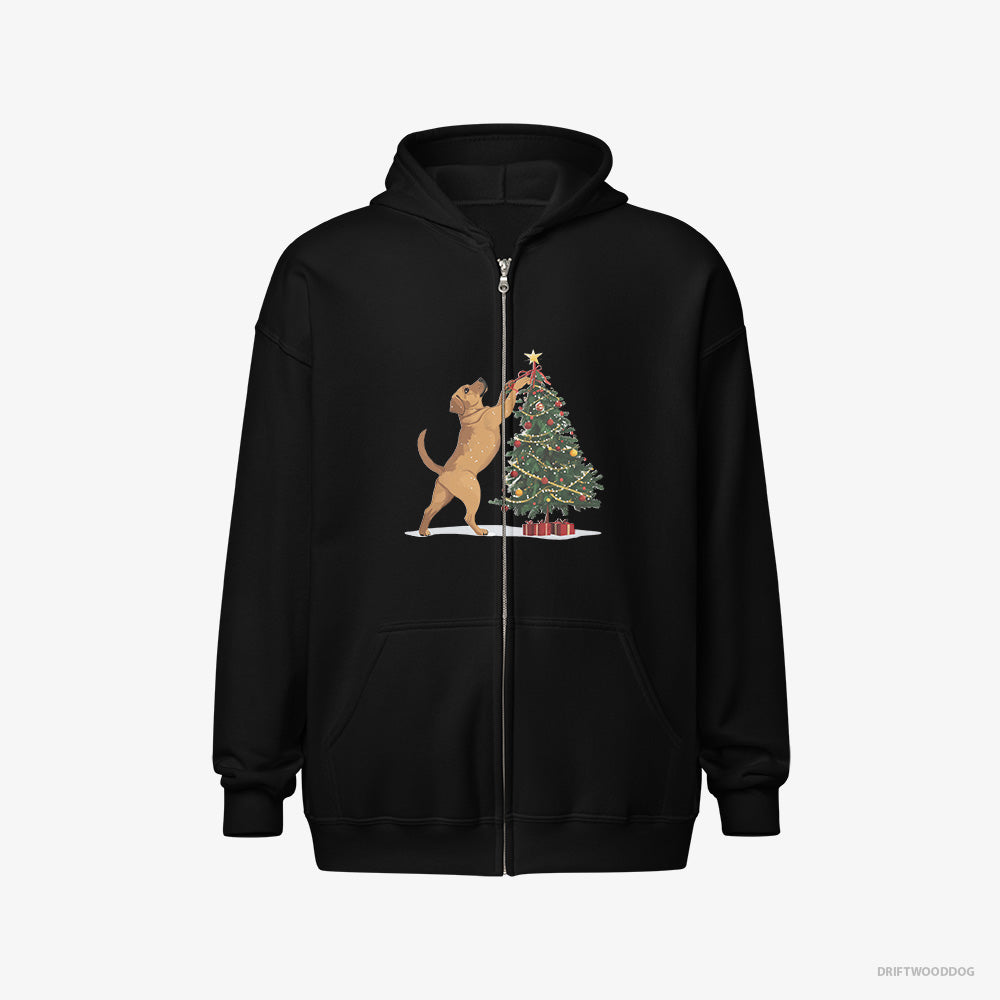 Labrador Retriever Setting Up Christmas Lights Full-Zip Hoodie