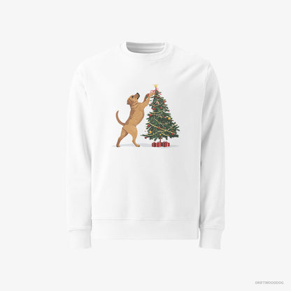 Labrador Retriever Setting Up Christmas Lights White Sweatshirt