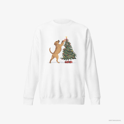 Labrador Retriever Setting Up Christmas Lights White Sweatshirt