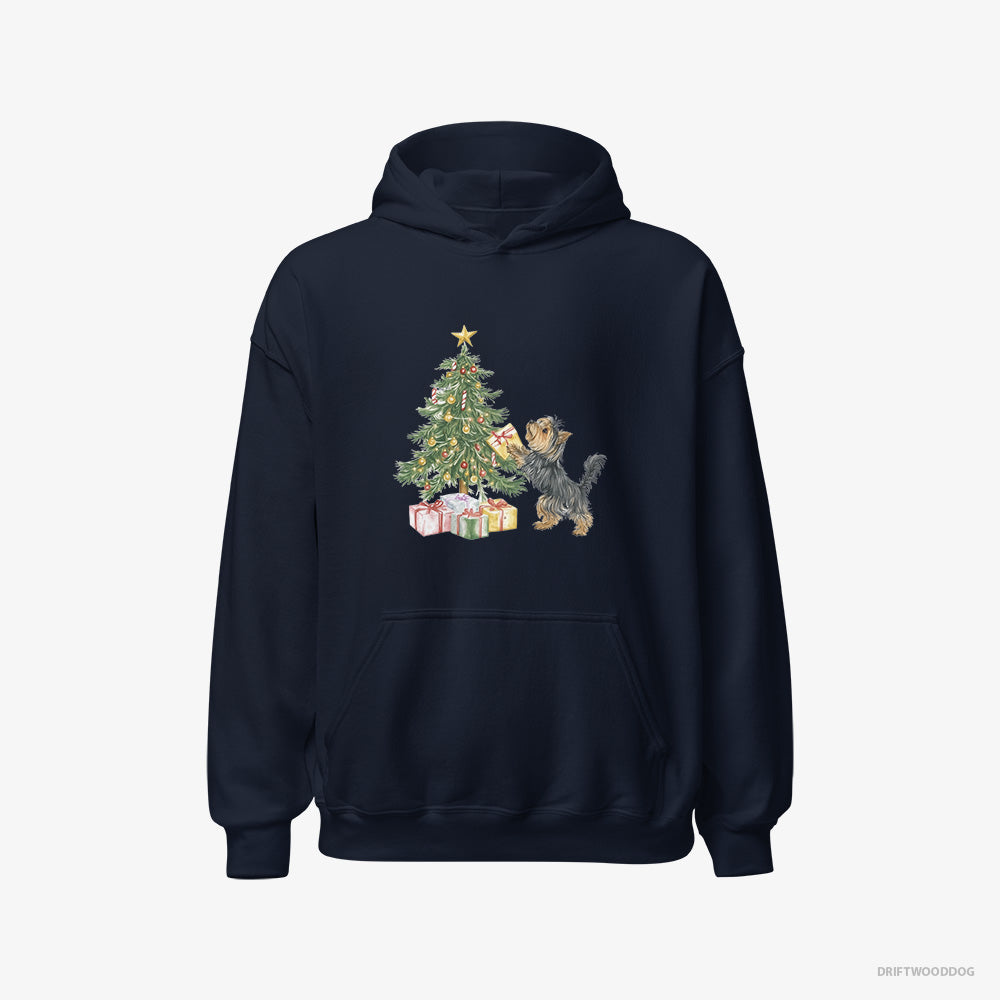 Yorkshire Terrier Placing Christmas Presents Under the Tree Classic Hoodie