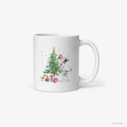 Dalmatian Arranging Christmas Tree White Mug