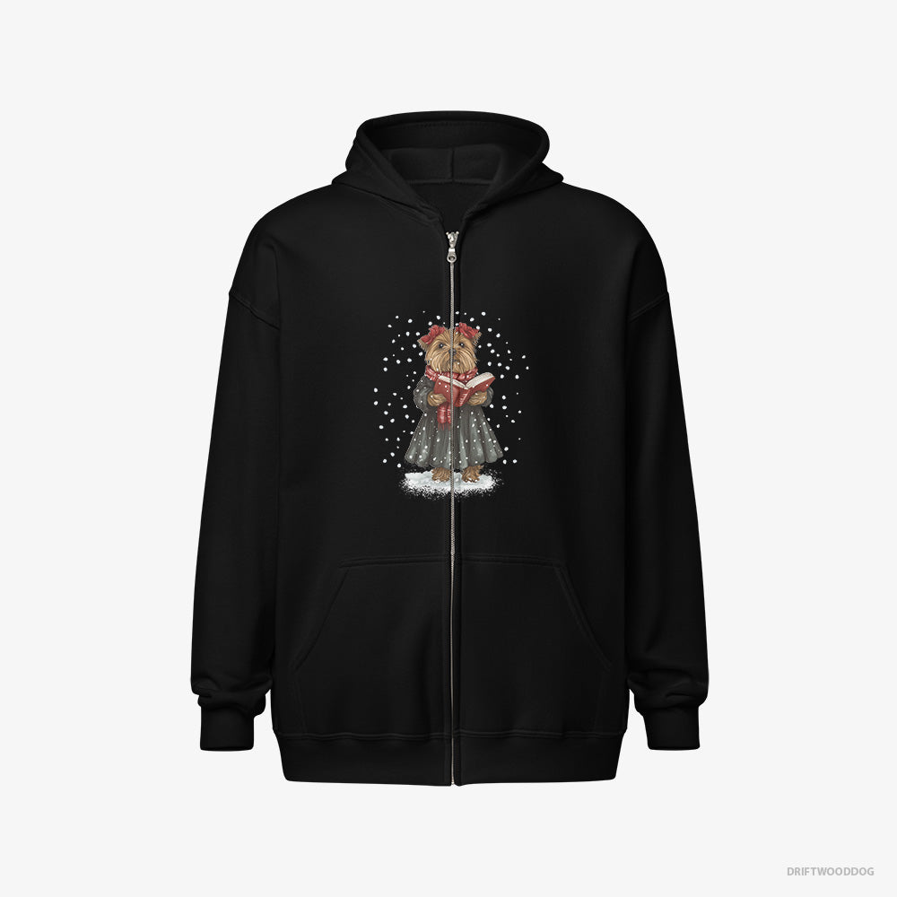 Yorkshire Terrier Performing Christmas Carols Full-Zip Hoodie