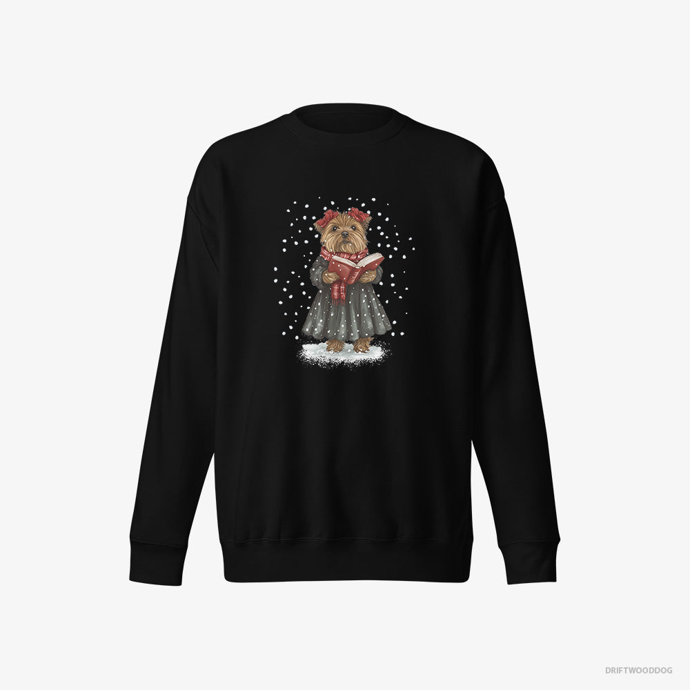 Yorkshire Terrier Performing Christmas Carols – Men's Sweatshirt Black Eco – Eco-Friendly