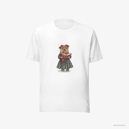 Yorkshire Terrier Performing Christmas Carols White T-Shirt