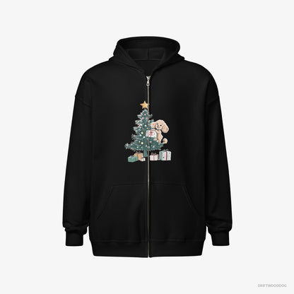 Poodle Styling the Christmas Tree Black Hoodie