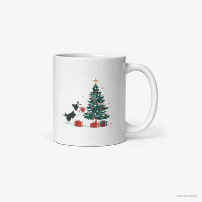 Border Collie Preparing Presents for the Christmas White Mug