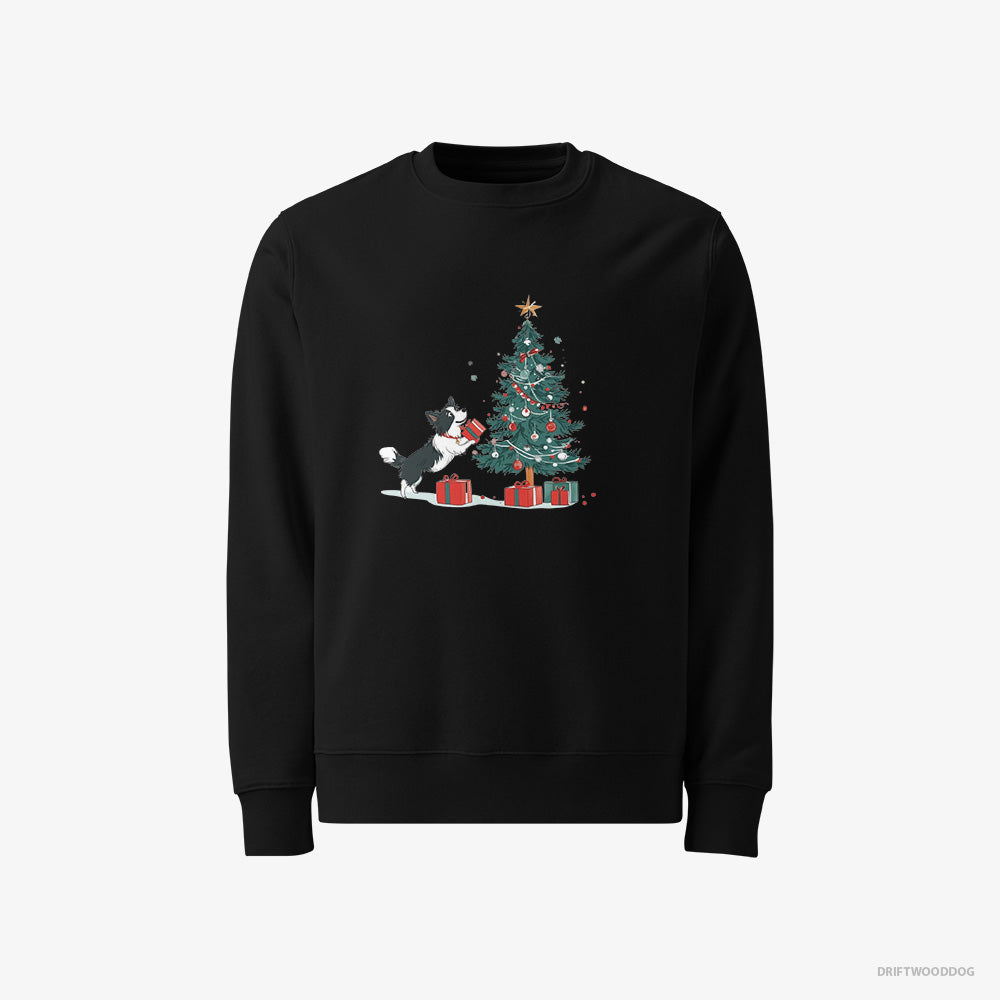 Border Collie Preparing Presents for the Christmas – Men's Sweatshirt Black – Classic