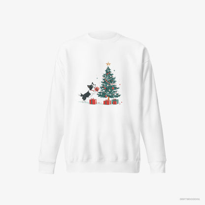 Border Collie Preparing Presents for the Christmas White Sweatshirt