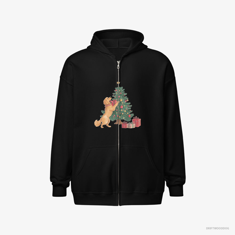 Golden Retriever Decorating the Tree Full-Zip Hoodie