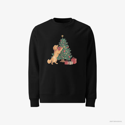 Golden Retriever Decorating the Tree Black Sweatshirt