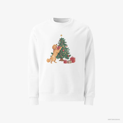 Golden Retriever Decorating the Tree White Sweatshirt