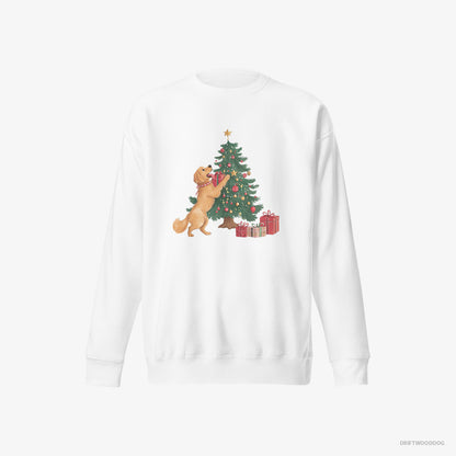 Golden Retriever Decorating the Tree White Sweatshirt