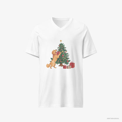 Golden Retriever Decorating the Tree White T-Shirt