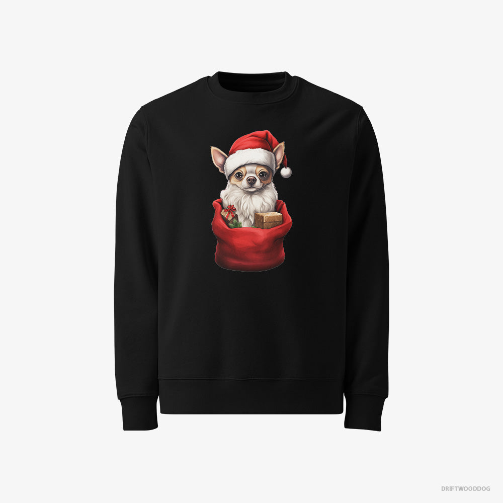 Chihuahua Sweatshirt – Men Black Sweatshirt Classic – in a Christmas Bag (on White Background)