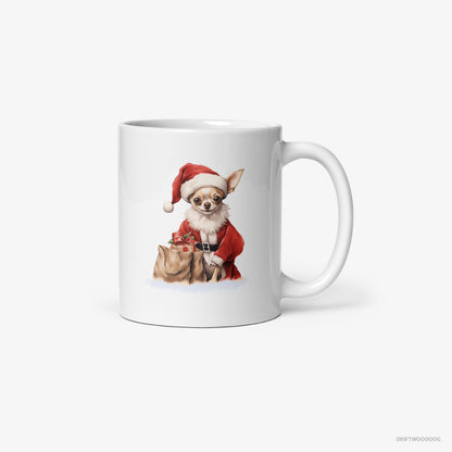 Chihuahua Bringing a Bag of Christmas Presents White Mug