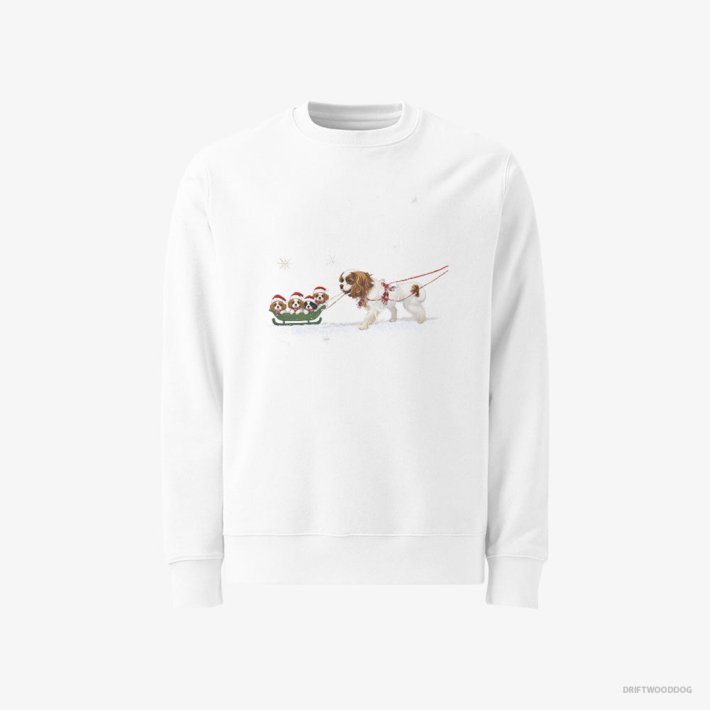 Cavalier King Charles Spaniel Sledding with Puppies Classic Sweatshirt