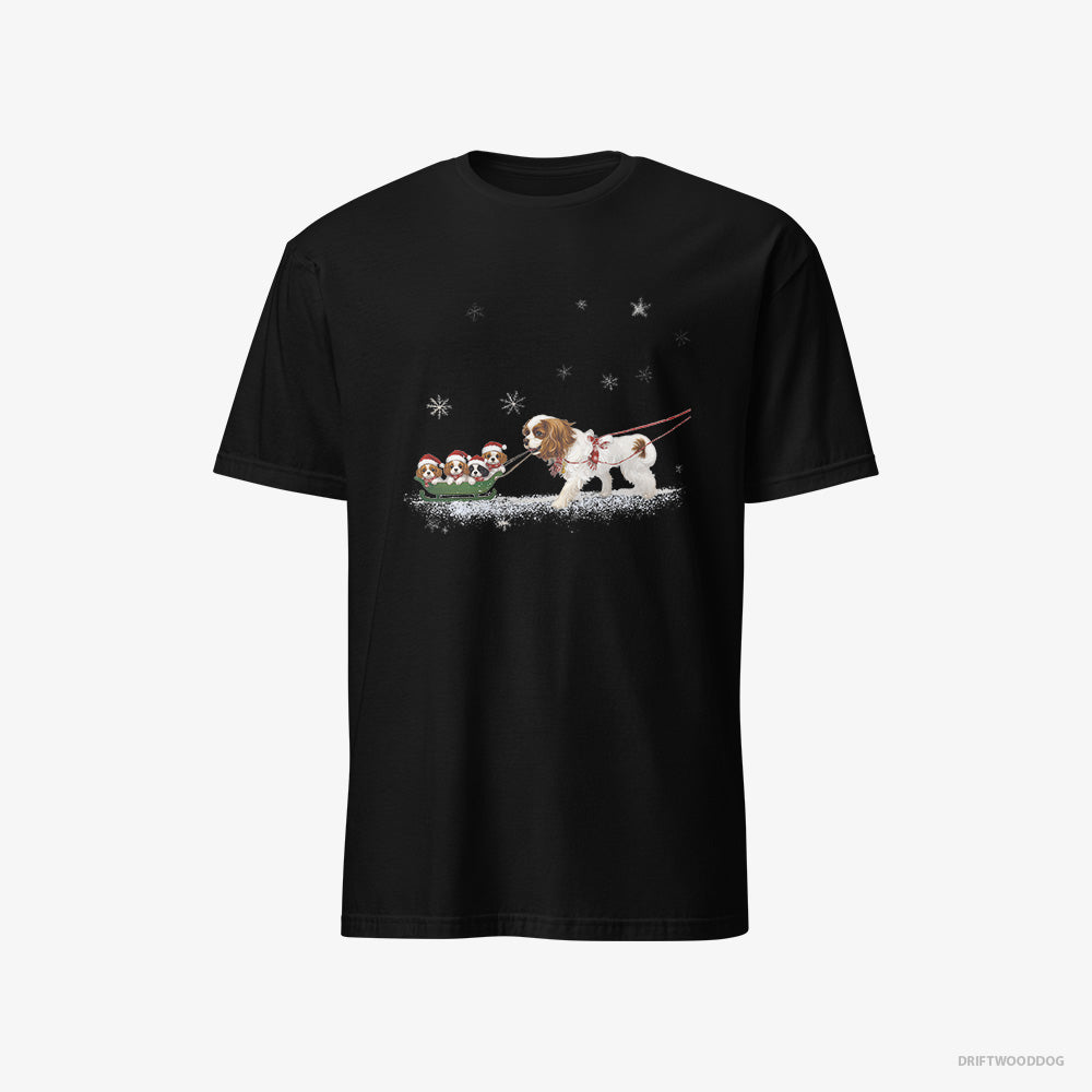 Cavalier King Charles Spaniel Sledding with Puppies Classic T-Shirt