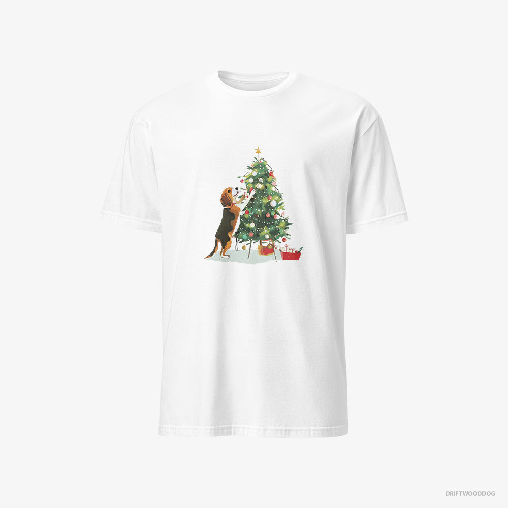 Beagle Decorating the Christmas Tree – Men's T-Shirt White – Classic