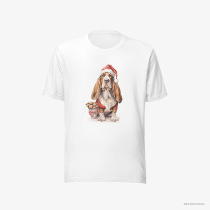 Basset Hound With a Sack of Christmas Cookies White T-Shirt