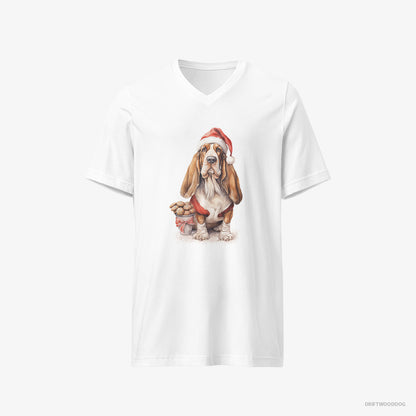 Basset Hound With a Sack of Christmas Cookies White T-Shirt