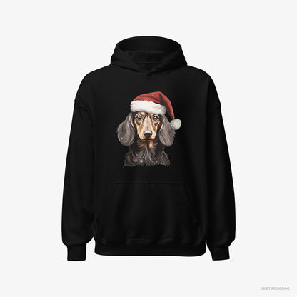 Dachshund in a Christmas Mood Black Hoodie