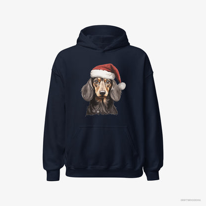 Dachshund in a Christmas Mood Navy Hoodie