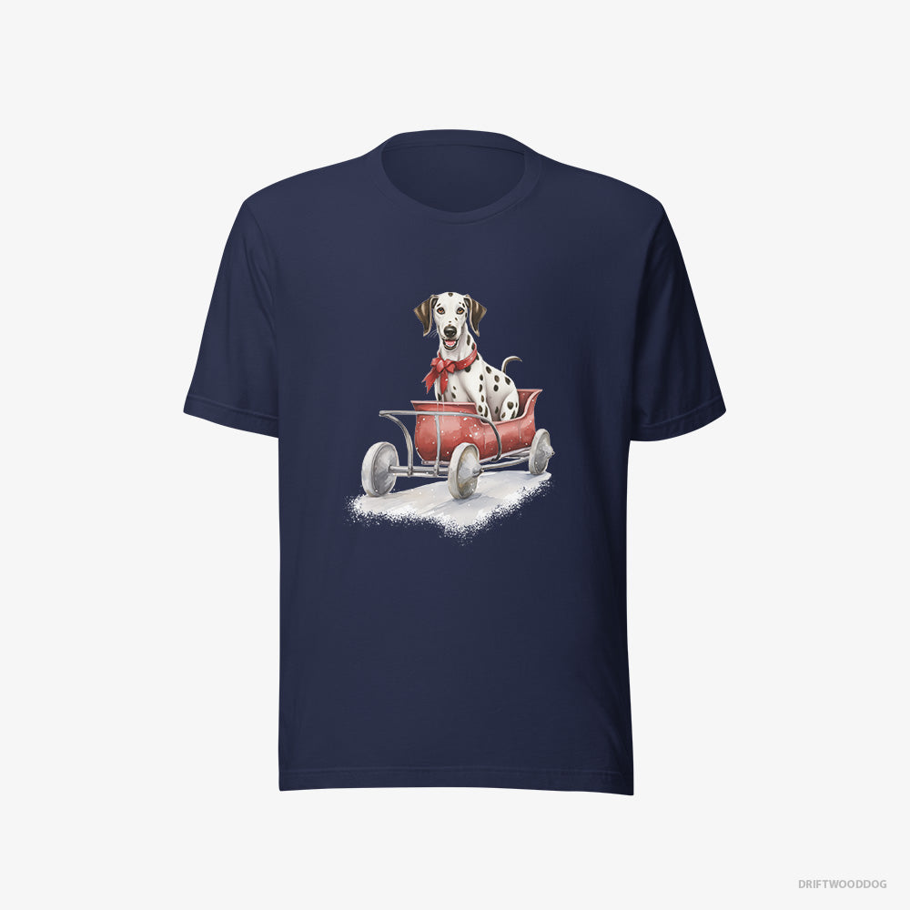 Dalmatian Sledding in a Christmas Sleigh – Men's T-Shirt Navy Eco – Eco-Friendly