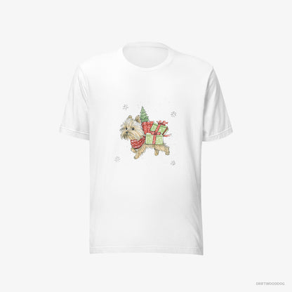 Yorkshire Terrier in a Christmas Run Delivering Gifts White T-Shirt