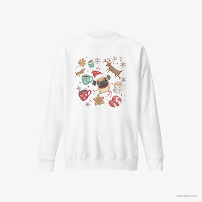 Pug in a Merry Christmas Atmosphere White Sweatshirt