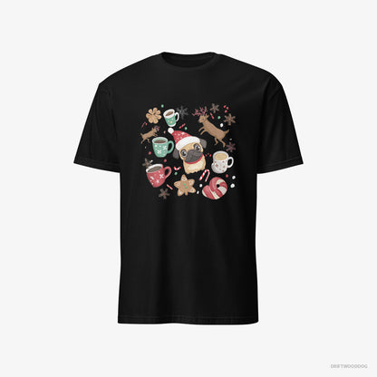 Pug in a Merry Christmas Atmosphere Black T-Shirt