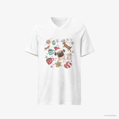 Pug in a Merry Christmas Atmosphere White T-Shirt