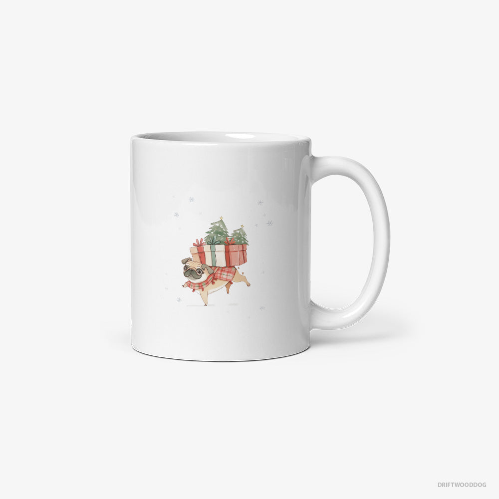 Pug Joyfully Carrying Presents for Christmas Classic Mug