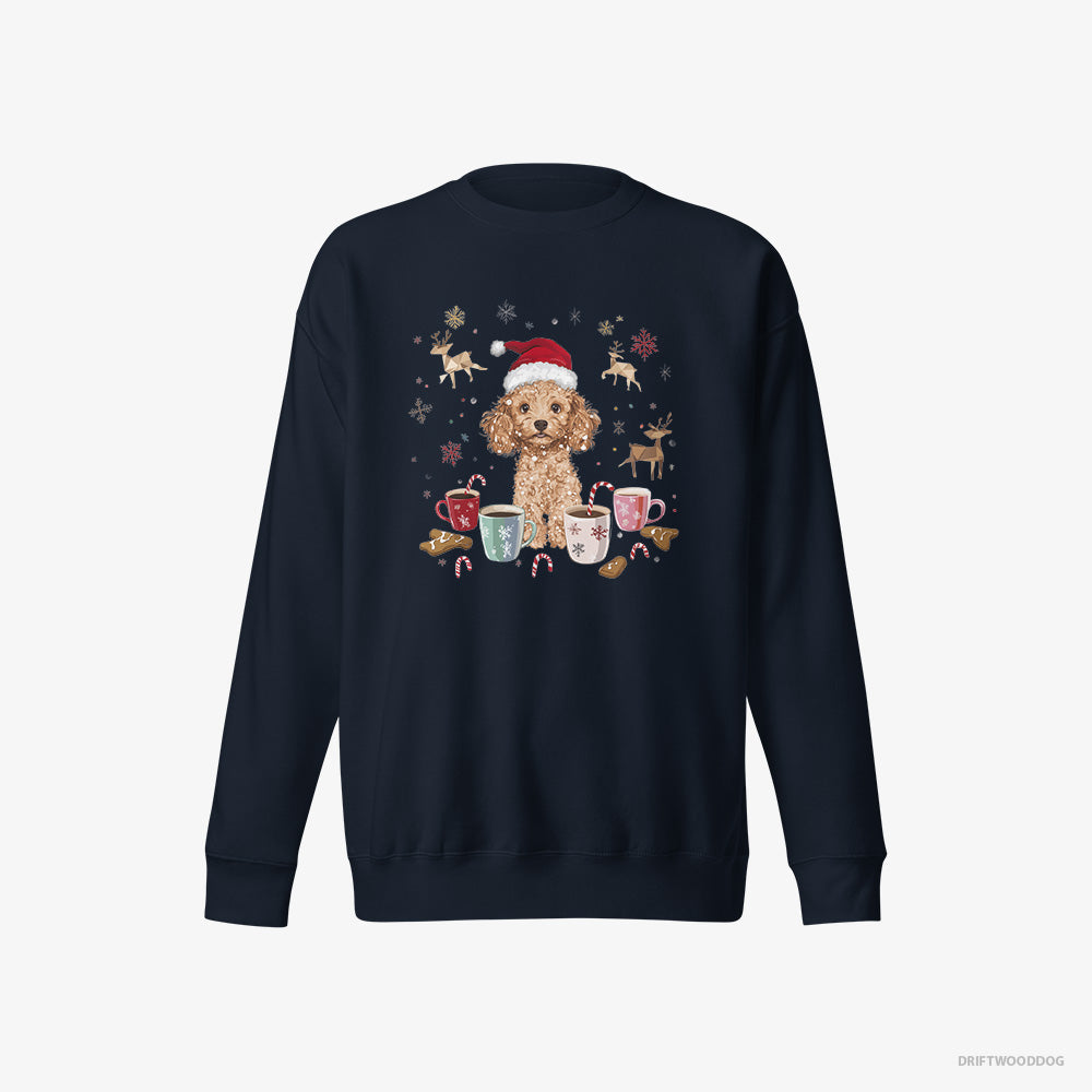 Poodle in the Christmas Spirit – Men's Sweatshirt Navy Eco – Eco-Friendly