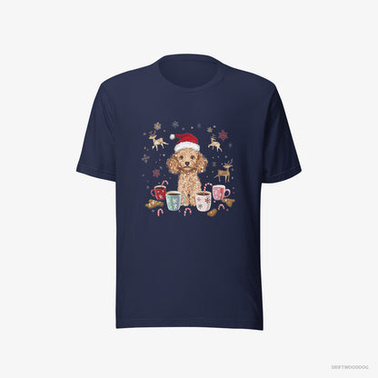 Poodle in the Christmas Spirit Navy T-Shirt