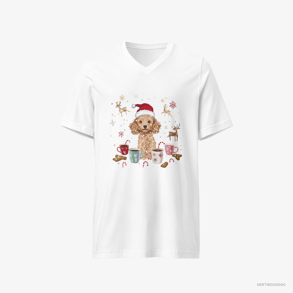 Poodle in the Christmas Spirit V-Neck T-Shirt