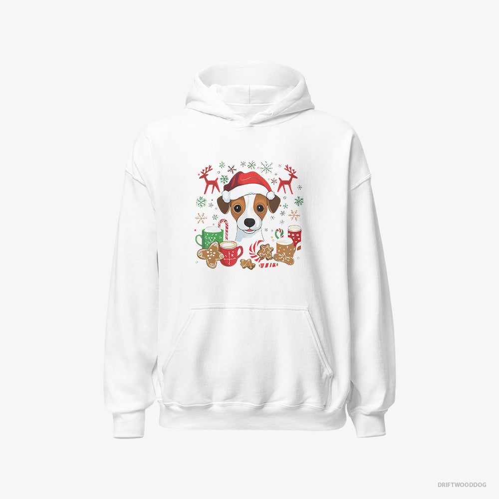 Funny Jack Russell Terrier in a Joyous Christmas Vibe – Men's Hoodie White – Classic